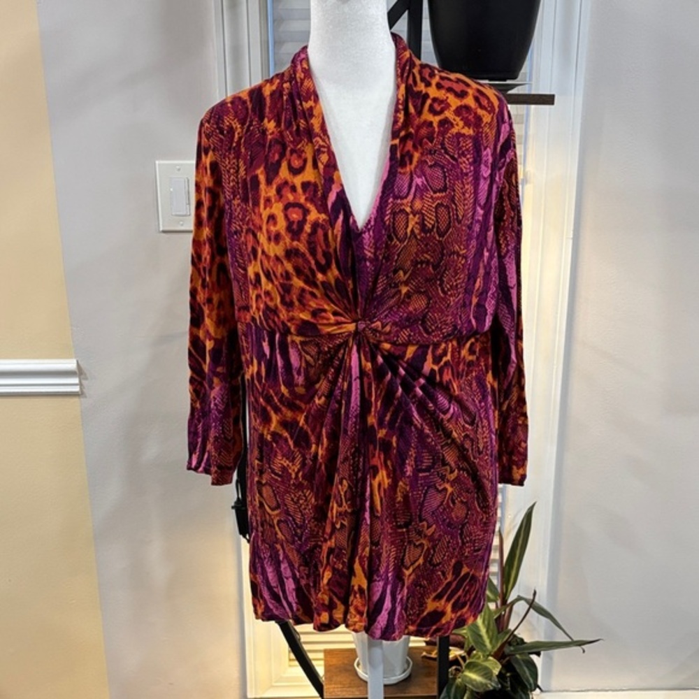 Lynn Ritchie Multicolor Animal Print Top size L
